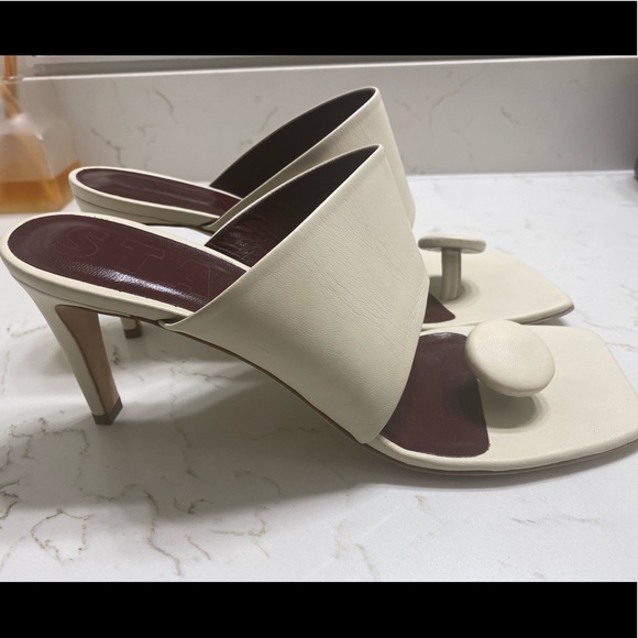 STAUD Luna Square Toe Leather Mules - Picture 7 of 8